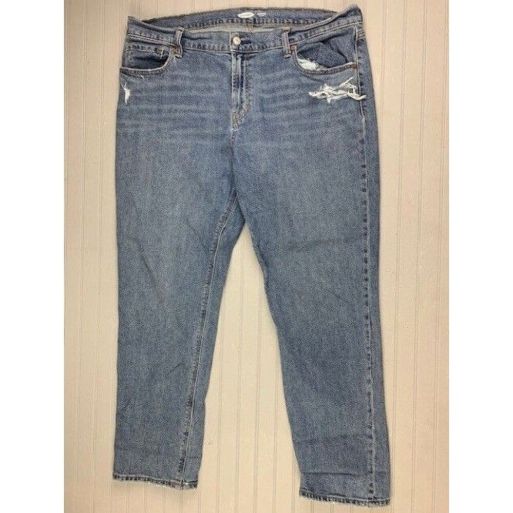 Old Navy Size 12 Womens Jeans Boyfriend Mid Rise Straight Distress Med Wash